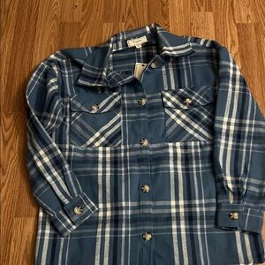 Blue Plaid Men's Casual Button Down Shirt